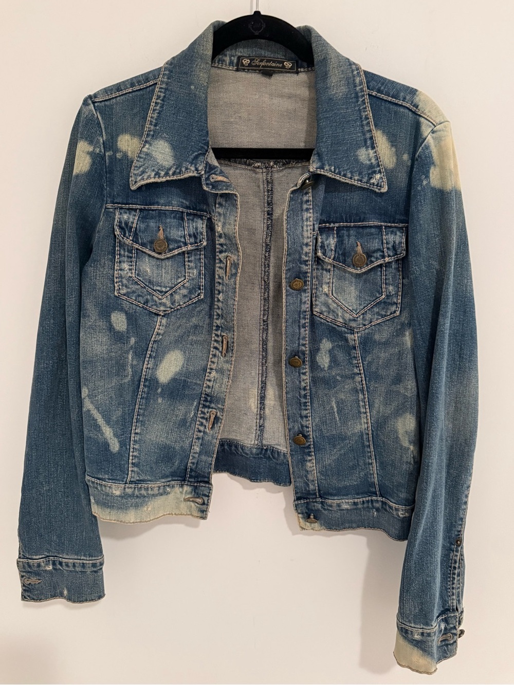 Vintage Denim Distressed Jean Jacket Size Medium